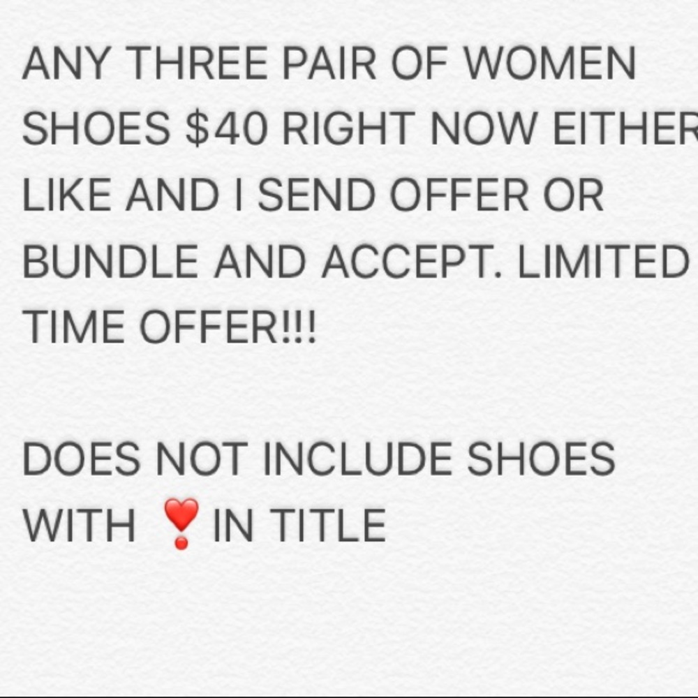 ANY 3 PAIRS OF LADIES SHOES $40